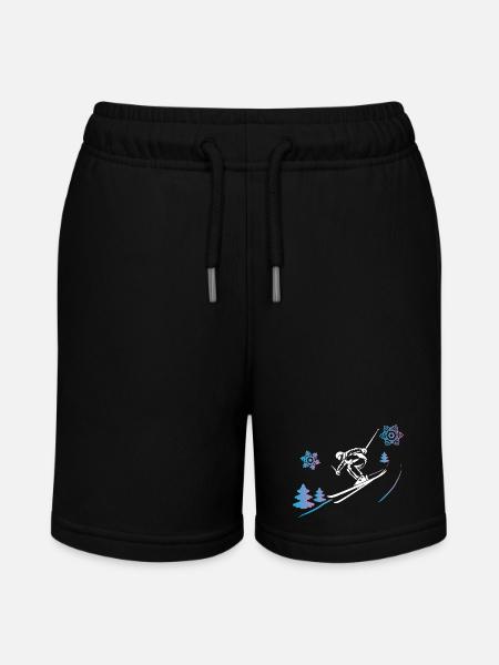 Skifahrer im Winterschnee - Stanley/Stella Teenager Bio-Joggingshorts MINI BOLTER - Schwarz