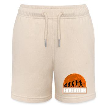 Baseball-Softball-Evolution Lustige Spieler-Geschenkkunst - Stanley/Stella Teenager Bio-Joggingshorts MINI BOLTER - Natur - Vorne