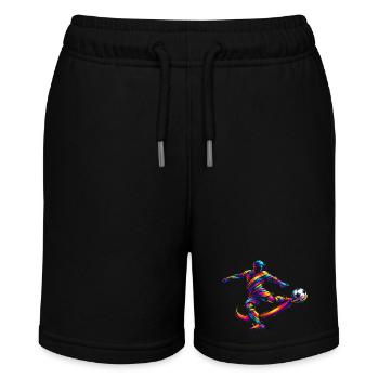 Fußballspieler Geschenk Fußball Kinderjunge - Stanley/Stella Teenager Bio-Joggingshorts MINI BOLTER - Schwarz - Vorne