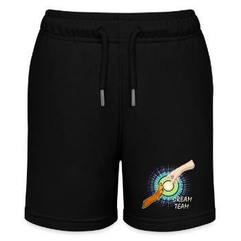 Hundepfote Menschenarm Dream Team - Stanley/Stella Teenager Bio-Joggingshorts MINI BOLTER - Schwarz - Vorne
