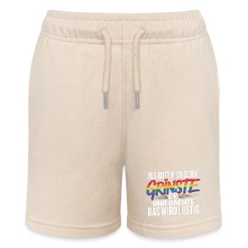 Als Gott mich schuf grinste er – Pride Humor - Stanley/Stella Teenager Bio-Joggingshorts MINI BOLTER - Natur - Vorne