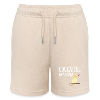 Nymphensittich, Oma, Vogelflüsterer, Kakadu - Stanley/Stella Teenager Bio-Joggingshorts MINI BOLTER - Natur - Vorne