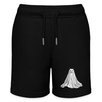 Scary ghost cat - Stanley/Stella MINI BOLTER Organic Teen Jogging Shorts - black - Front