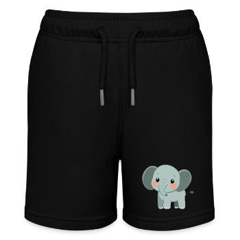 Niedlicher glücklicher Elefant - Entzückende Karikatur - Stanley/Stella Teenager Bio-Joggingshorts MINI BOLTER - Schwarz - Vorne