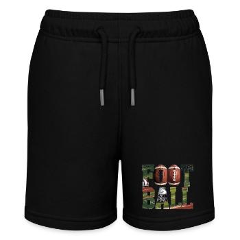 American Football Shirt mit Ball und Helm - Stanley/Stella Teenager Bio-Joggingshorts MINI BOLTER - Schwarz - Vorne