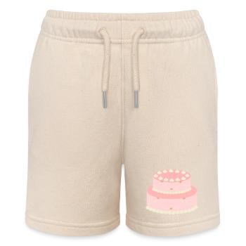 Pastellfarbener Rosenkuchen mit Girlanden - Stanley/Stella Teenager Bio-Joggingshorts MINI BOLTER - Natur - Vorne