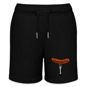 Bratwurst du gril embrochée sur une fourchette - Short bio MINI BOLTER Stanley/Stella Ado - noir - Devant