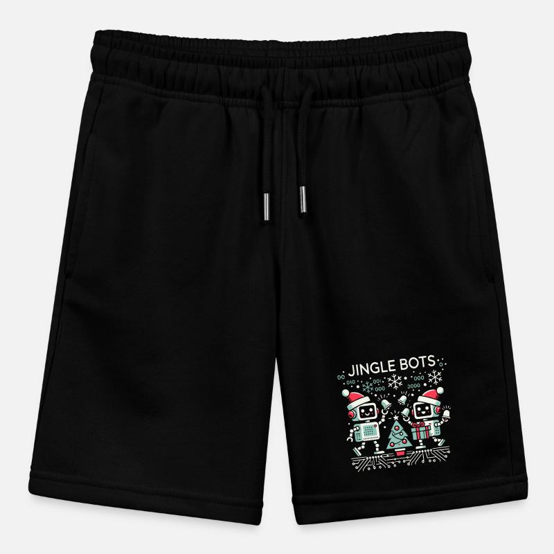 Jingle Bots - Christmas Robots with Binary Code Stanley/Stella MINI BOLTER Organic Teen Jogging Shorts