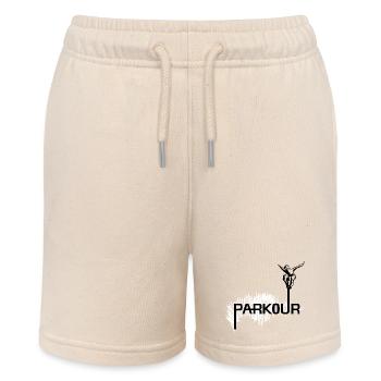 Parkour Ninja - black-white - Stanley/Stella Teenager Bio-Joggingshorts MINI BOLTER - Natur - Vorne