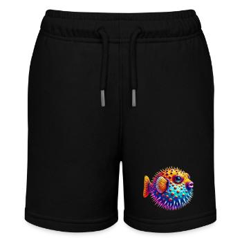 Kugelfisch - Stanley/Stella Teenager Bio-Joggingshorts MINI BOLTER - Schwarz - Vorne