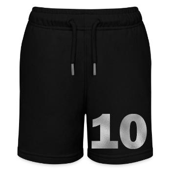 Geburtstag 10 Jahre - Stanley/Stella Teenager Bio-Joggingshorts MINI BOLTER - Schwarz - Vorne