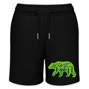 Nature totem green bear - Stanley/Stella MINI BOLTER Organic Teen Jogging Shorts - black - Front