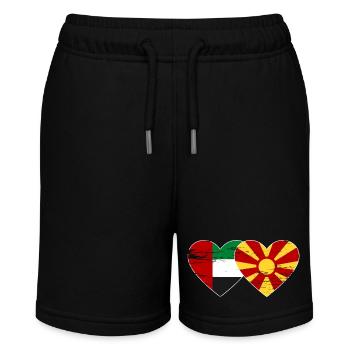 United Arab Emirates Macedonia Flag - Stanley/Stella MINI BOLTER Organic Teen Jogging Shorts - black - Front