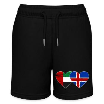 Vereinigte Arabische Emirate Island Flagge Herz - Stanley/Stella Teenager Bio-Joggingshorts MINI BOLTER - Schwarz - Vorne