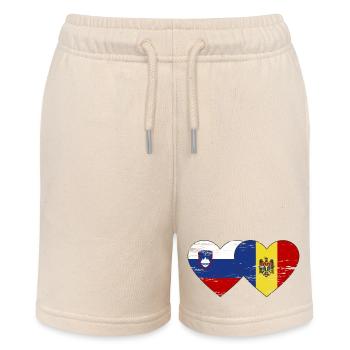 Slowenien Moldau Flagge Herz used - Stanley/Stella Teenager Bio-Joggingshorts MINI BOLTER - Natur - Vorne