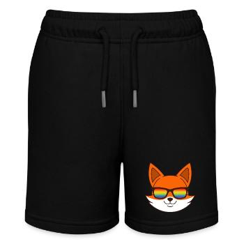 Renard avec lunettes de soleil arc-en-ciel - Short bio MINI BOLTER Stanley/Stella Ado - noir - Devant