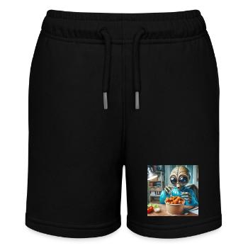 Alien entdeckt leckere Chicken Wings - Stanley/Stella Teenager Bio-Joggingshorts MINI BOLTER - Schwarz - Vorne