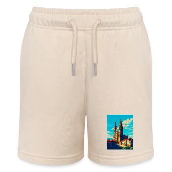 Santiago De Compostela Spanien Vintage Reiseposter - Stanley/Stella Teenager Bio-Joggingshorts MINI BOLTER - Natur - Vorne