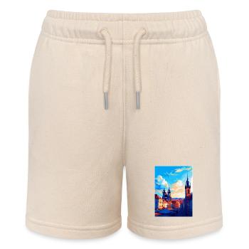 Prague Czech Republic Vintage Travel Poster WPA - Stanley/Stella MINI BOLTER Organic Teen Jogging Shorts - soft Ecru - Front