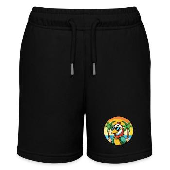Papagei Lustige Cartoon Sommer Strand Sonnenbrille Cool - Stanley/Stella Teenager Bio-Joggingshorts MINI BOLTER - Schwarz - Vorne