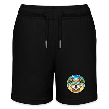 Aidi Hunderasse Cartoon Sonnenbrille Strand - Stanley/Stella Teenager Bio-Joggingshorts MINI BOLTER - Schwarz - Vorne