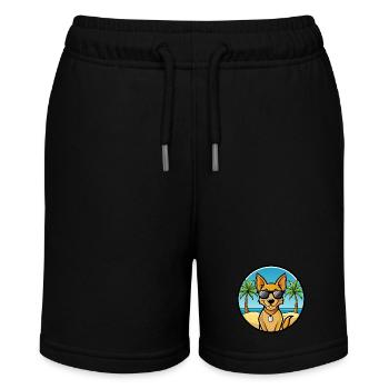 Dingo Hund Rasse Cartoon Sonnenbrille Strand - Stanley/Stella Teenager Bio-Joggingshorts MINI BOLTER - Schwarz - Vorne