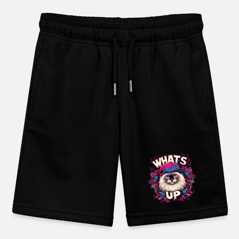 Was geht ab Heilige Birma Katze Birmakatze Stanley/Stella Teenager Bio-Joggingshorts MINI BOLTER