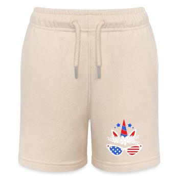 Vierter Juli Nationalfarben Nationalfeiertag USA - Stanley/Stella Teenager Bio-Joggingshorts MINI BOLTER - Natur - Vorne