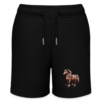 Majestätisches braunes Pferd Illustration - Stanley/Stella Teenager Bio-Joggingshorts MINI BOLTER - Schwarz - Vorne