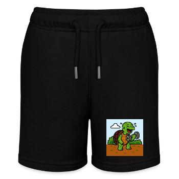 Lustige Schildkröte Comic - Stanley/Stella Teenager Bio-Joggingshorts MINI BOLTER - Schwarz - Vorne