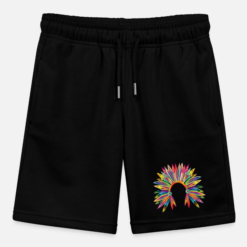 kunterbunter Kopfschmuck eines Häuptlings Stanley/Stella Teenager Bio-Joggingshorts MINI BOLTER