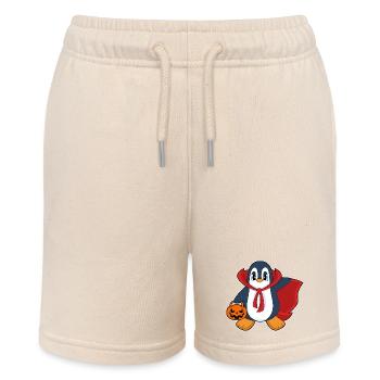 Penguin Halloween Vampire - Stanley/Stella MINI BOLTER Organic Teen Jogging Shorts - soft Ecru - Front