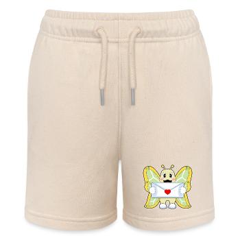 Butterfly Love Letter - Stanley/Stella MINI BOLTER Organic Teen Jogging Shorts - soft Ecru - Front