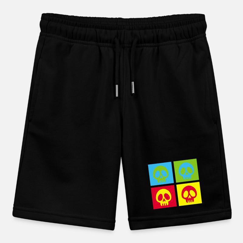 Pop art manga skull Stanley/Stella MINI BOLTER Organic Teen Jogging Shorts