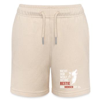CoolesWolfs design with saying - Stanley/Stella MINI BOLTER Organic Teen Jogging Shorts - soft Ecru - Front