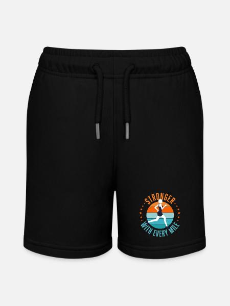 Läuferin - Stanley/Stella Teenager Bio-Joggingshorts MINI BOLTER - Schwarz