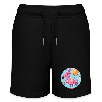 Flamingo Geburtstag Comic - Stanley/Stella Teenager Bio-Joggingshorts MINI BOLTER - Schwarz - Vorne