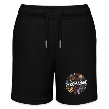 Pyrotechnik Silvester Feuerwerk Neujahr - Stanley/Stella Teenager Bio-Joggingshorts MINI BOLTER - Schwarz - Vorne