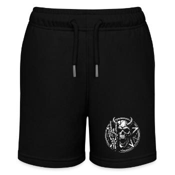 Crâne avec cornes, pentagramme et cornes de diable - Short bio MINI BOLTER Stanley/Stella Ado - noir - Devant