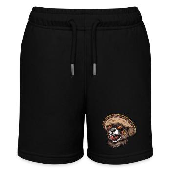 Biber Comic Lustig Sombrero - Stanley/Stella Teenager Bio-Joggingshorts MINI BOLTER - Schwarz - Vorne