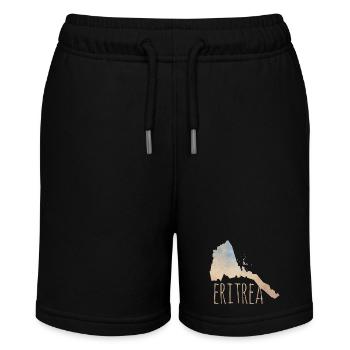 Eritrea - Stanley/Stella Teenager Bio-Joggingshorts MINI BOLTER - Schwarz - Vorne