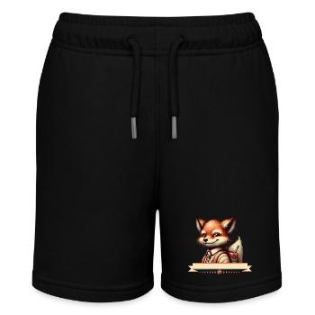 Schulstart mit Stil: Fuchs für Schulanfänger - Stanley/Stella Teenager Bio-Joggingshorts MINI BOLTER - Schwarz - Vorne