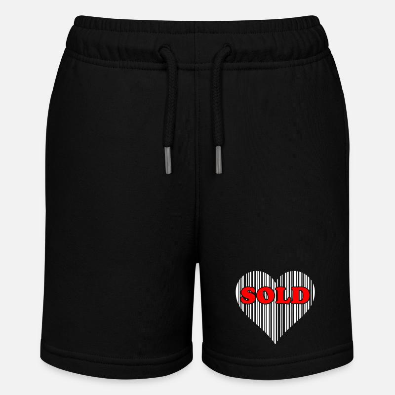 Herz Barcode Liebe – Sold Code Strichcode Geschenk - Stanley/Stella Teenager Bio-Joggingshorts MINI BOLTER - Schwarz