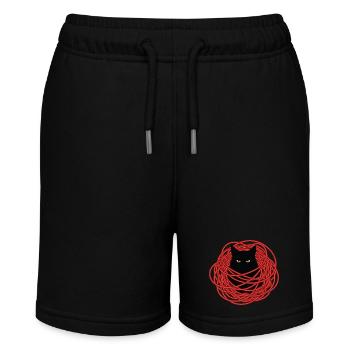 Cable Nest Cat Cables Humor - Stanley/Stella MINI BOLTER Organic Teen Jogging Shorts - black - Front