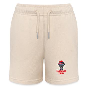 Hipster Labrador - Stanley/Stella MINI BOLTER Organic Teen Jogging Shorts - soft Ecru - Front