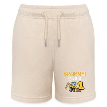 Brummm Ich Bin 1 Jahr Kinder Geburtstag Bagger - Stanley/Stella Teenager Bio-Joggingshorts MINI BOLTER - Natur - Vorne