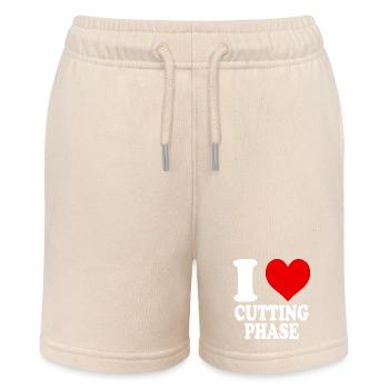 Ich liebe Cutting Phase Herz Lustig Witzig - Stanley/Stella Teenager Bio-Joggingshorts MINI BOLTER - Natur - Vorne
