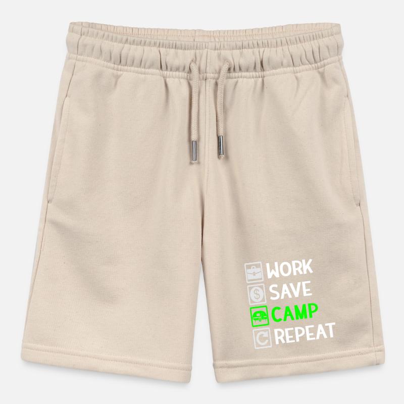 Work, Save, Camp, Repeat - Camping Spruch Stanley/Stella Teenager Bio-Joggingshorts MINI BOLTER