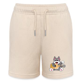 Katze Musiker Gitarre Musik - Stanley/Stella Teenager Bio-Joggingshorts MINI BOLTER - Natur - Vorne
