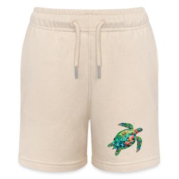 bunte Wasserschildkröte –Farbenfrohes Meeresdesign - Stanley/Stella Teenager Bio-Joggingshorts MINI BOLTER - Natur - Vorne